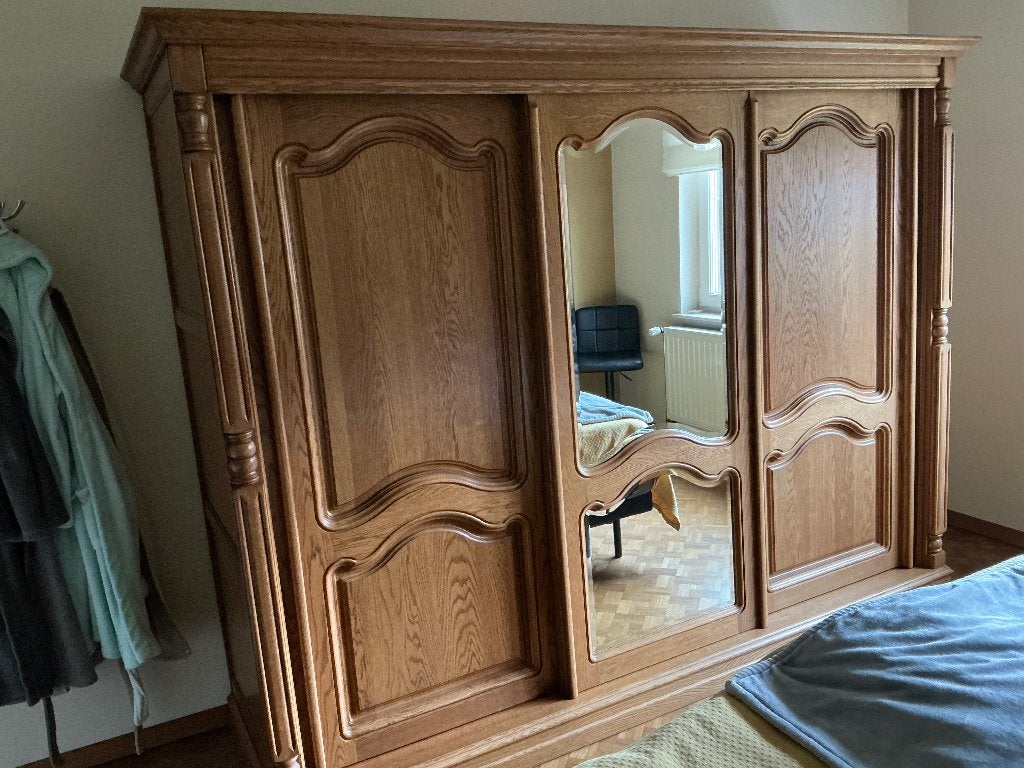 kleerkast in eik, Ophalen, 250 tot 300 cm, Met plank(en), Eikenhout