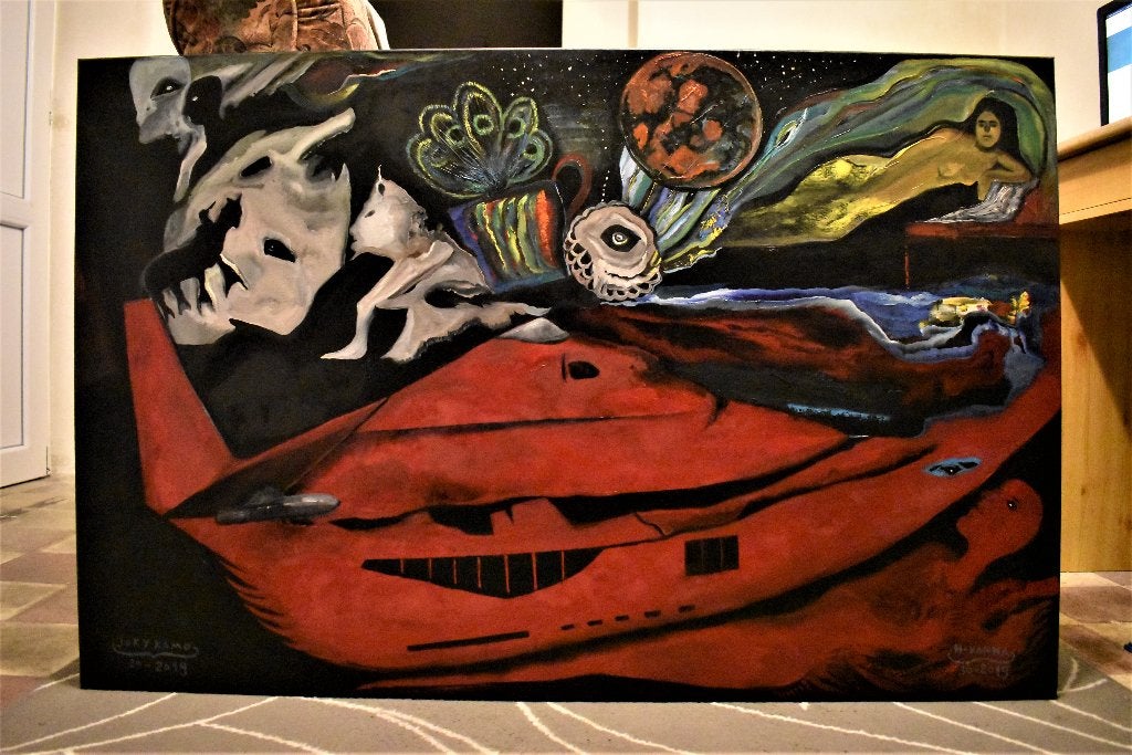Abstract schilderij Planet X, van Joky Kamo, Ophalen