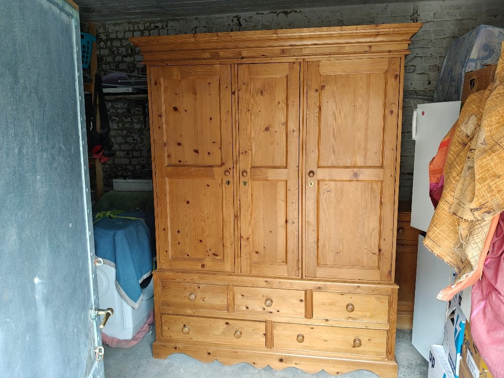 grenen kleerkast, Avec porte(s), Comme neuf, 100 à 150 cm, 50 à 75 cm