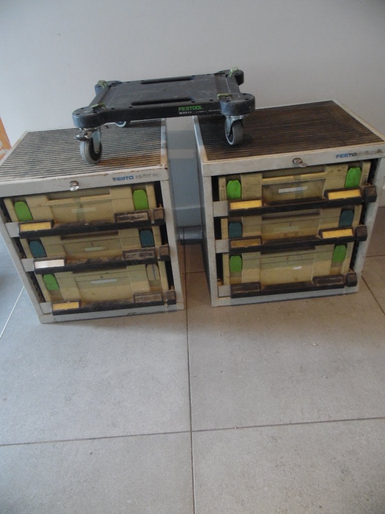 2 x opslagbox systainers Festo 3 lades, Doe-het-zelf en Bouw, Ophalen, Gebruikt