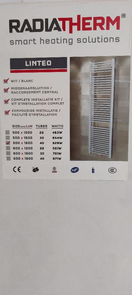 DE LUXE HANDDOEK RADIATOR 180 CMX50 NIEUW 6 AANSUITINGEN, Enlèvement, Neuf, Honda, 90 à 120 cm