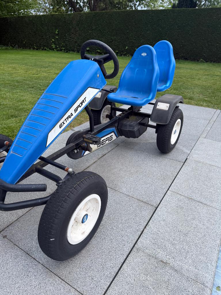 Berg go cart blauw met 2de zitje, Kinderen en Baby's, Speelgoed | Buiten | Skelters, Ophalen, Gebruikt, Berg, Duozit