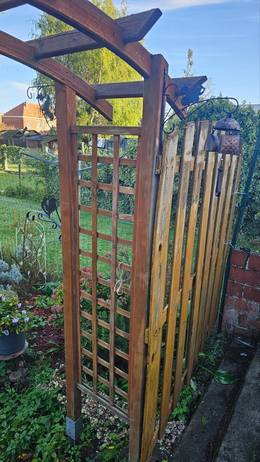 Houten tuinmeubelen set: Pergola / Rozenboog, Toogscherm en, Ophalen, Hout