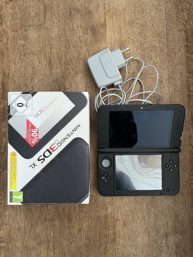 Nintendo 3DS XL zwart (compleet in doos), Ophalen, Zwart, 3DS XL, Zo goed als nieuw