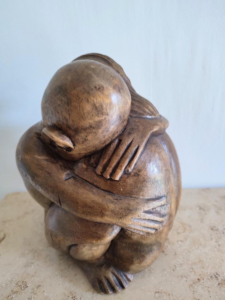 Asie: statue Yoko. Bois exotique, sculpté main, Enlèvement ou Envoi