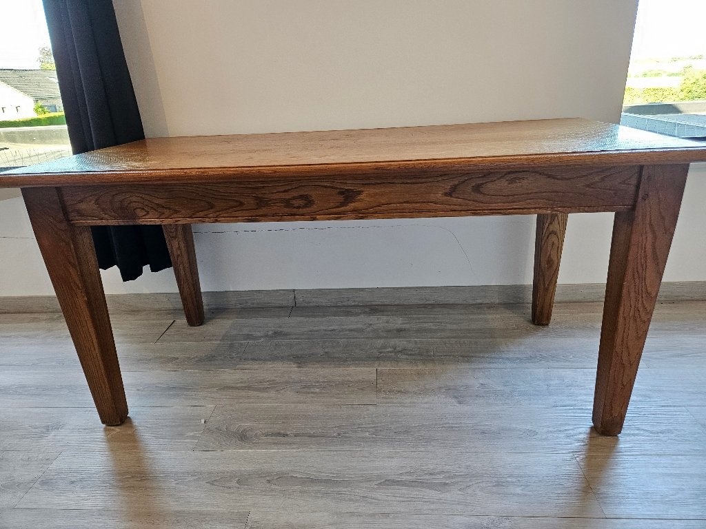 Eikenhouten tafel en stoelen, Ophalen, Gebruikt, Eikenhout, 50 tot 100 cm