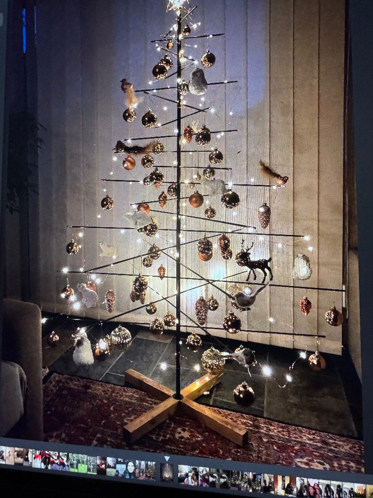 Sapin de Noël en métal et bois, Enlèvement, Comme neuf