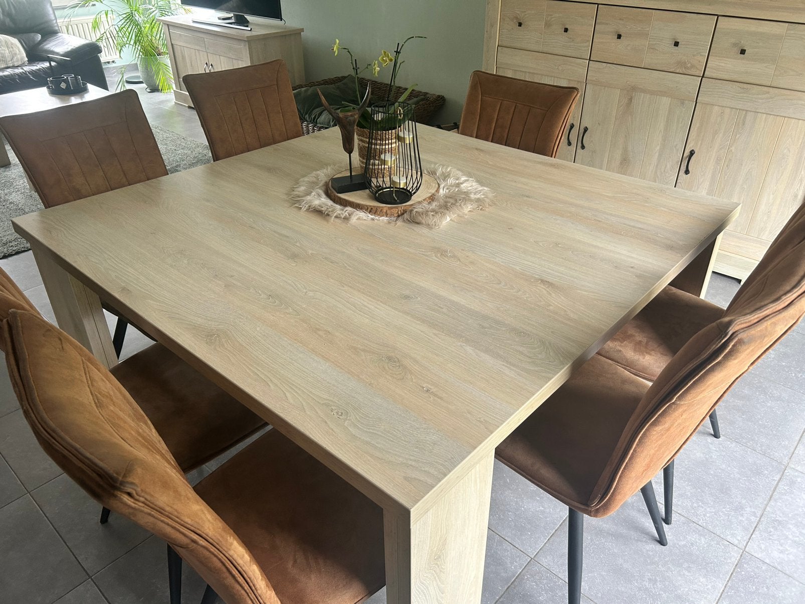 Dressoir + tv meubel + tafel  + lederen zetel, Enlèvement, Comme neuf
