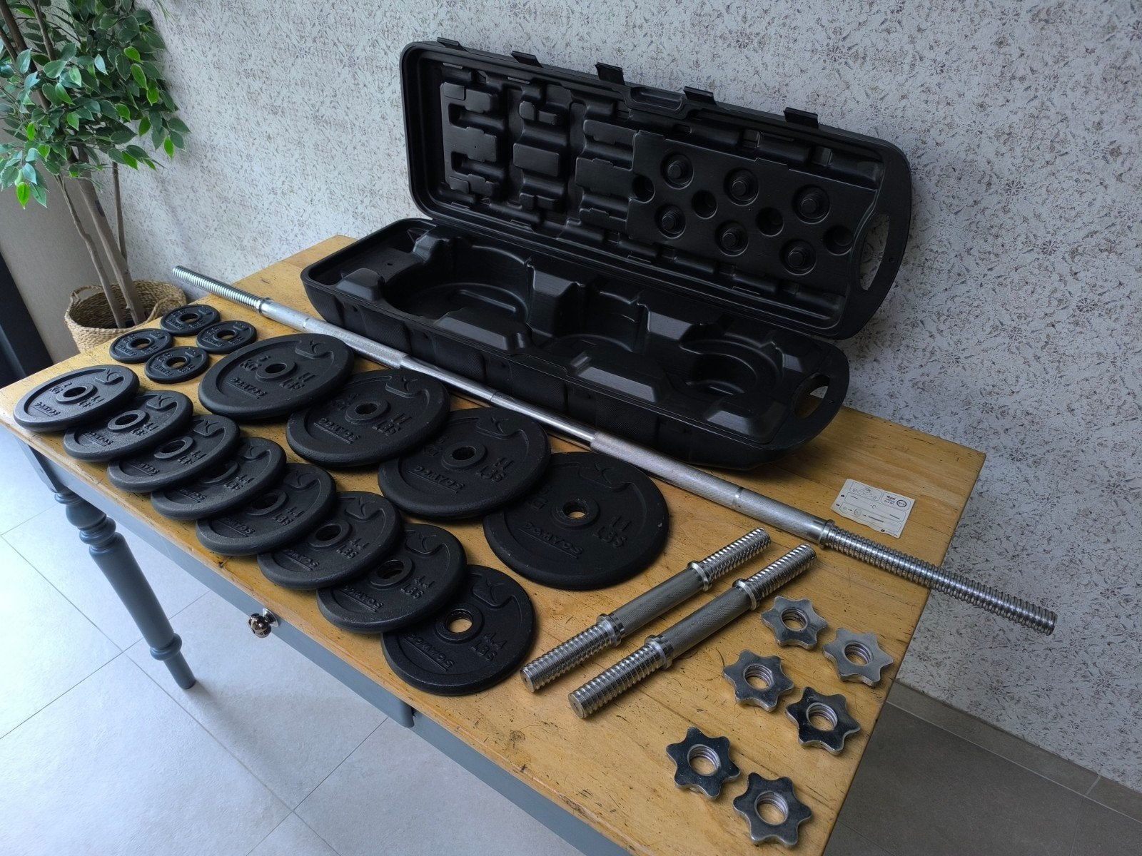 Domyos Ensemble d'haltères (50kg) (Très bon état), Sports & Fitness, Enlèvement, Comme neuf, Bras, Set d’haltères