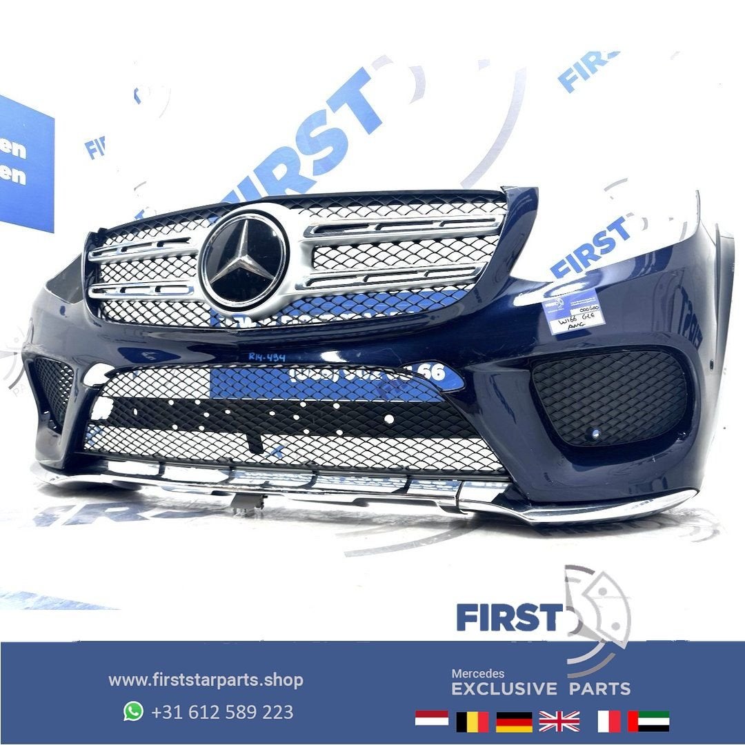 W166 BUMPER A1668851800 GLE AMG VOORBUMPER COMPLEET ZWART WI, Gebruikt, -, Voor, Ophalen of Verzenden