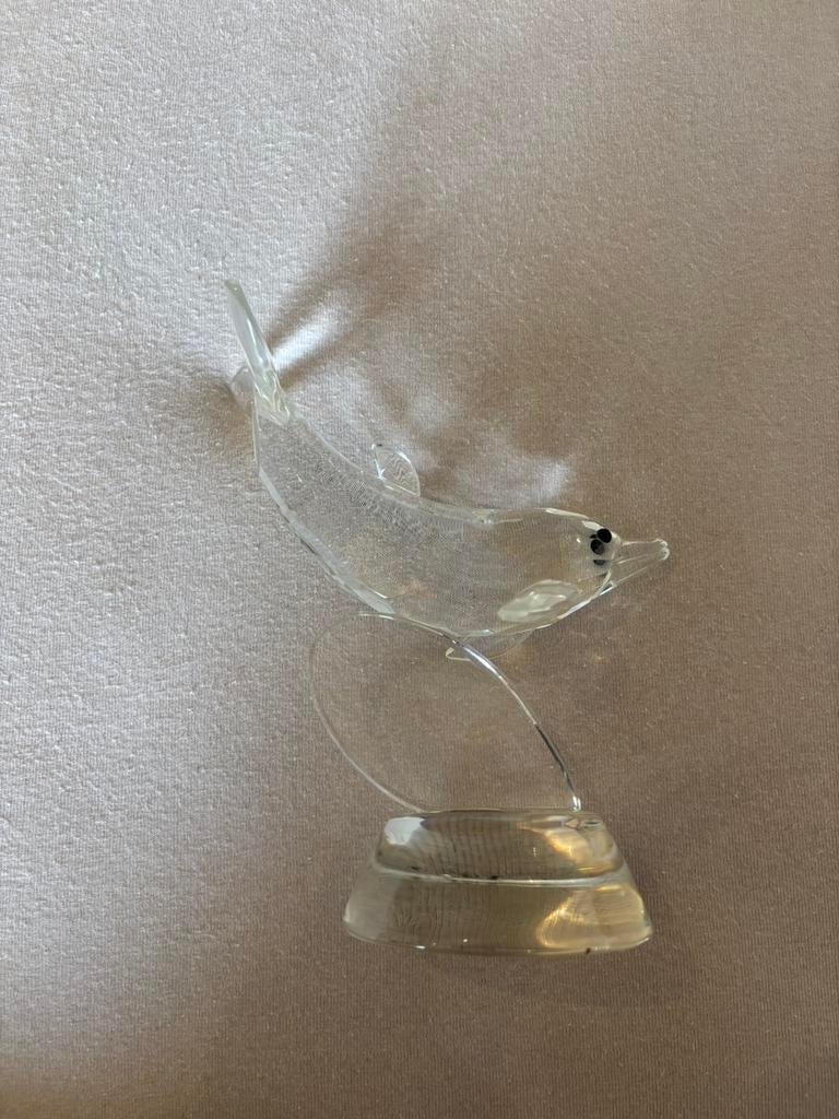 Statue dauphin en verre, Antiquités & Art, Antiquités | Verre & Cristal, Enlèvement ou Envoi