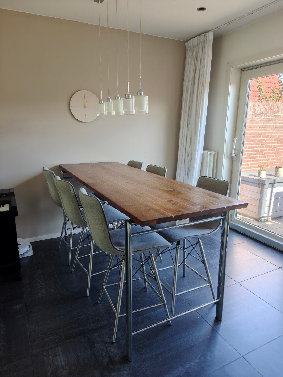 Harvink Odeon Hi Notenhout Bartafel Eettafel, Ophalen, Vijf personen of meer, Overige houtsoorten