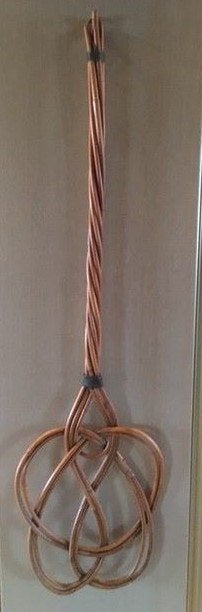 Batteur à tapis vintage en rotin (Années 50) - 81 cm, Enlèvement ou Envoi