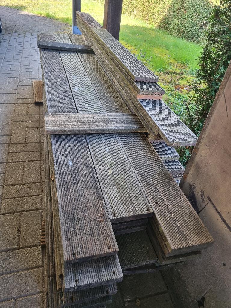 Terrasplanken Hardhout BANKIRAI 25mm dik - 38m², Ophalen, Gebruikt, Hout