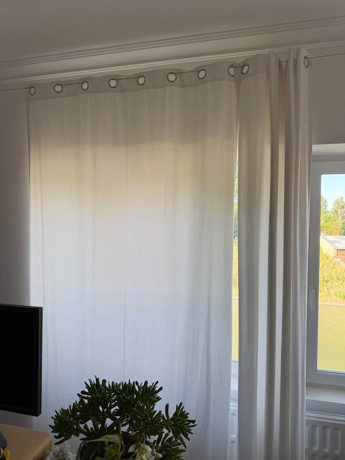 Witte gordijnen IKEA, Huis en Inrichting, Ophalen, Met ringen, Gebruikt, Wit