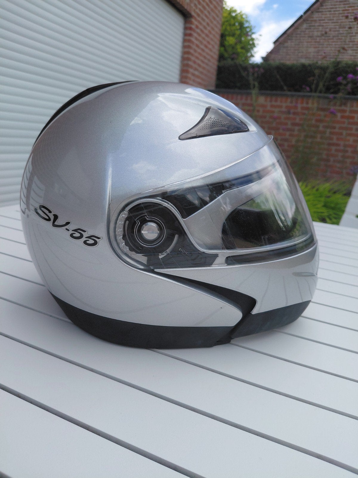 motorhelm integraal lichtgrijs metazl, Motoren, Kleding | Motorhelmen, Integraalhelm, S, Tweedehands, Ophalen