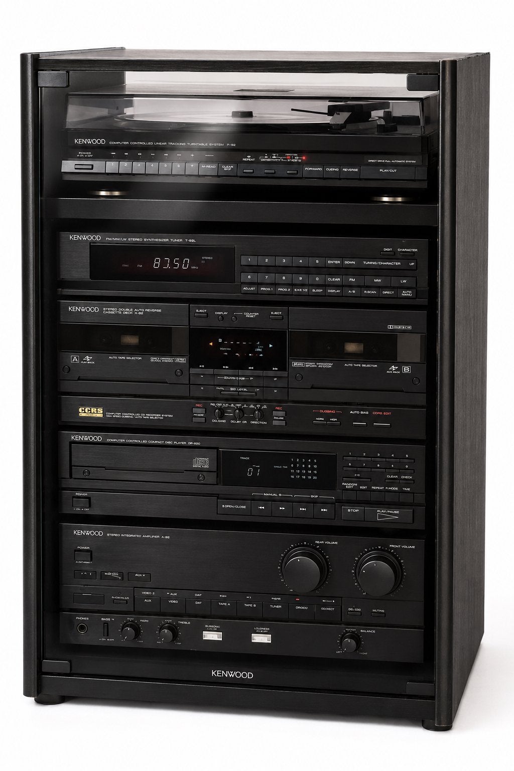 Kenwood M-92 Hifi Set Compleet met Kast, AB & Papieren, Ophalen, Zo goed als nieuw, Cassettedeck