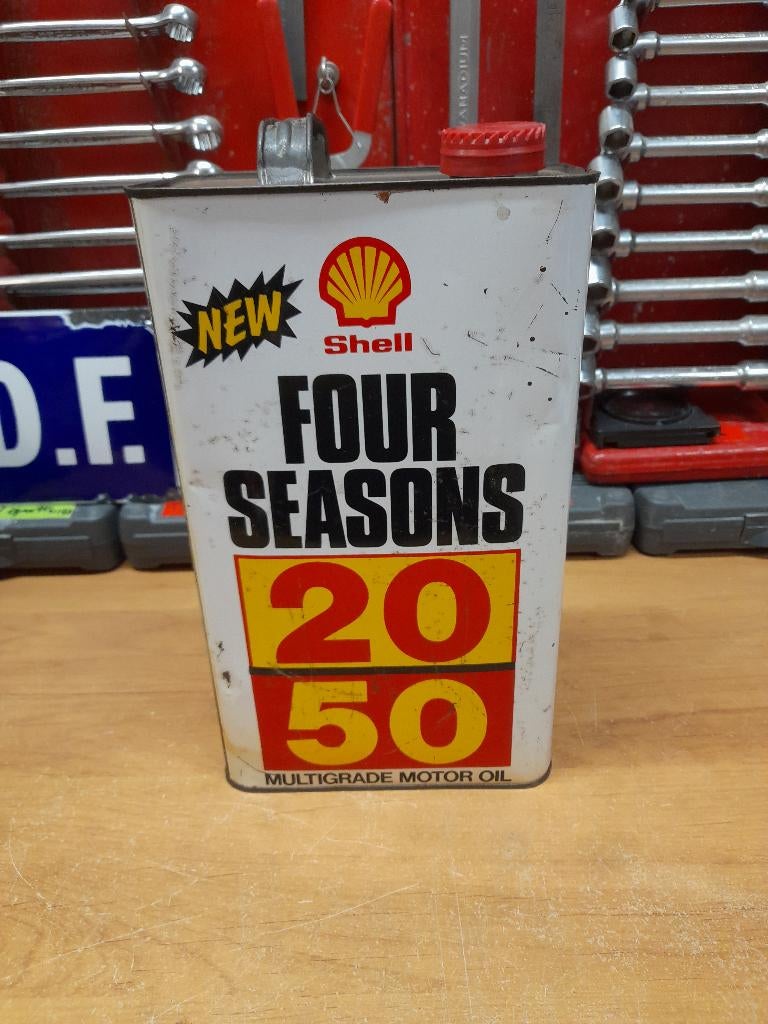ancien bidon huile vide shell four saisons 20 50, Envoi, Utilisé, Autres types