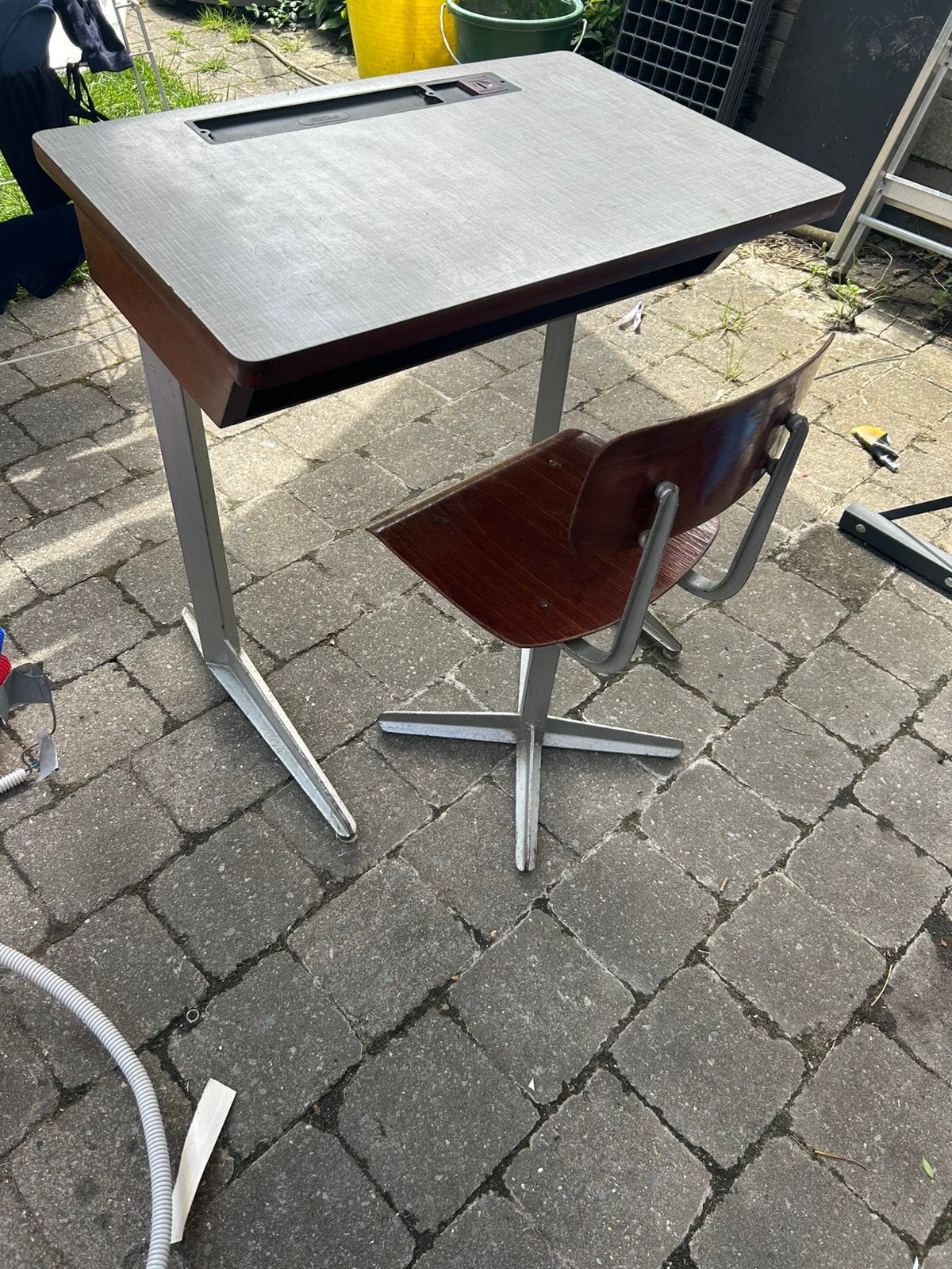 Retro lessenaar peuter/kleuter met bureaustoel, Huis en Inrichting, Bureaus, Ophalen, Gebruikt, 40 cm, 60 cm