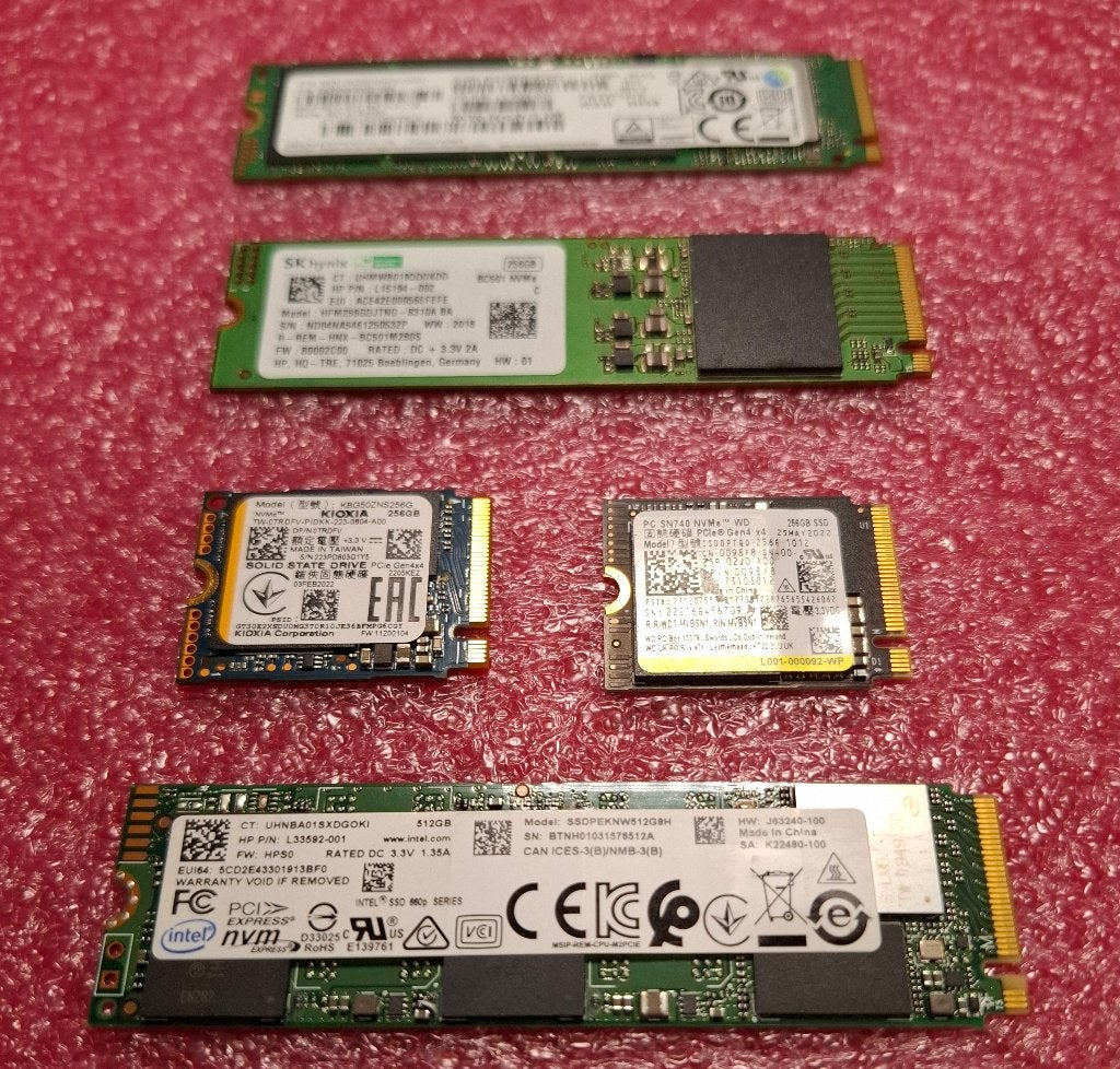 500gb & 250gb SSD/NVMe (nieuw/quasi nieuw) 2280; 2260; 2240, Computers en Software, Harde schijven, Intern, 512 500 256 250 240