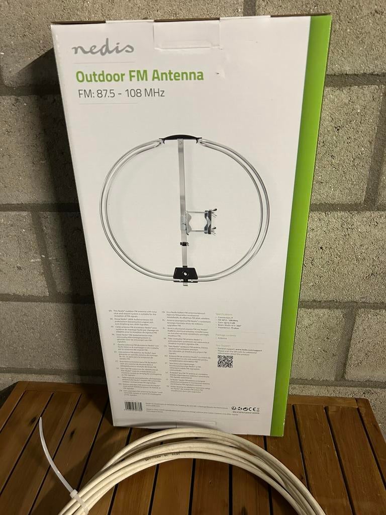 Nedis FM Antenne, Telecommunicatie, Ophalen of Verzenden, Nieuw, Antenne