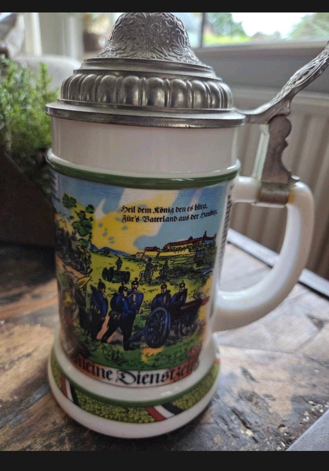 Duitse wo1 wehrmacht meine dienstzeit bierpul., Ophalen of Verzenden, Landmacht, Overige typen