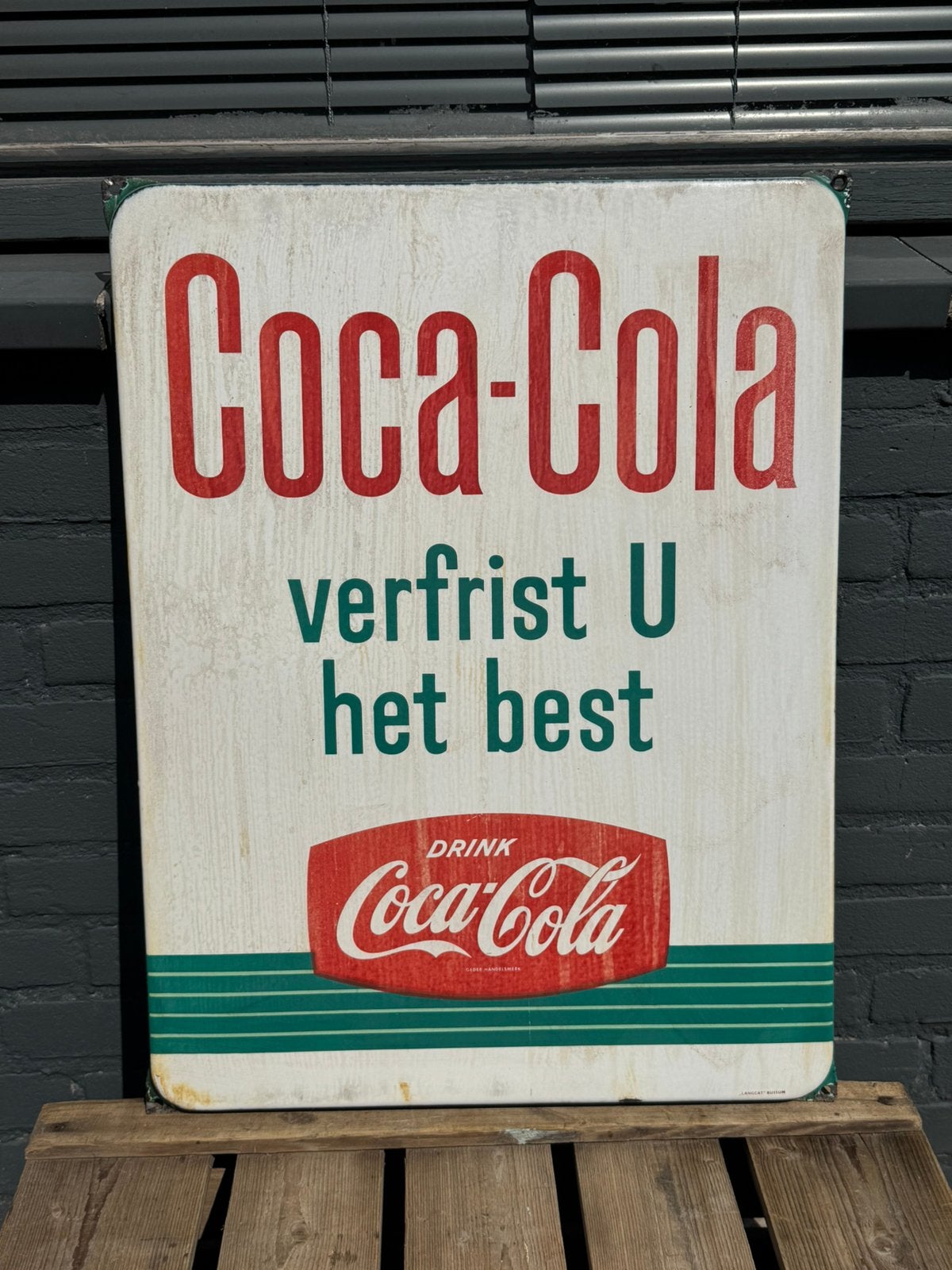 Origneel Coca Cola emaille reclamebord, Ophalen of Verzenden, Gebruikt, Reclamebord