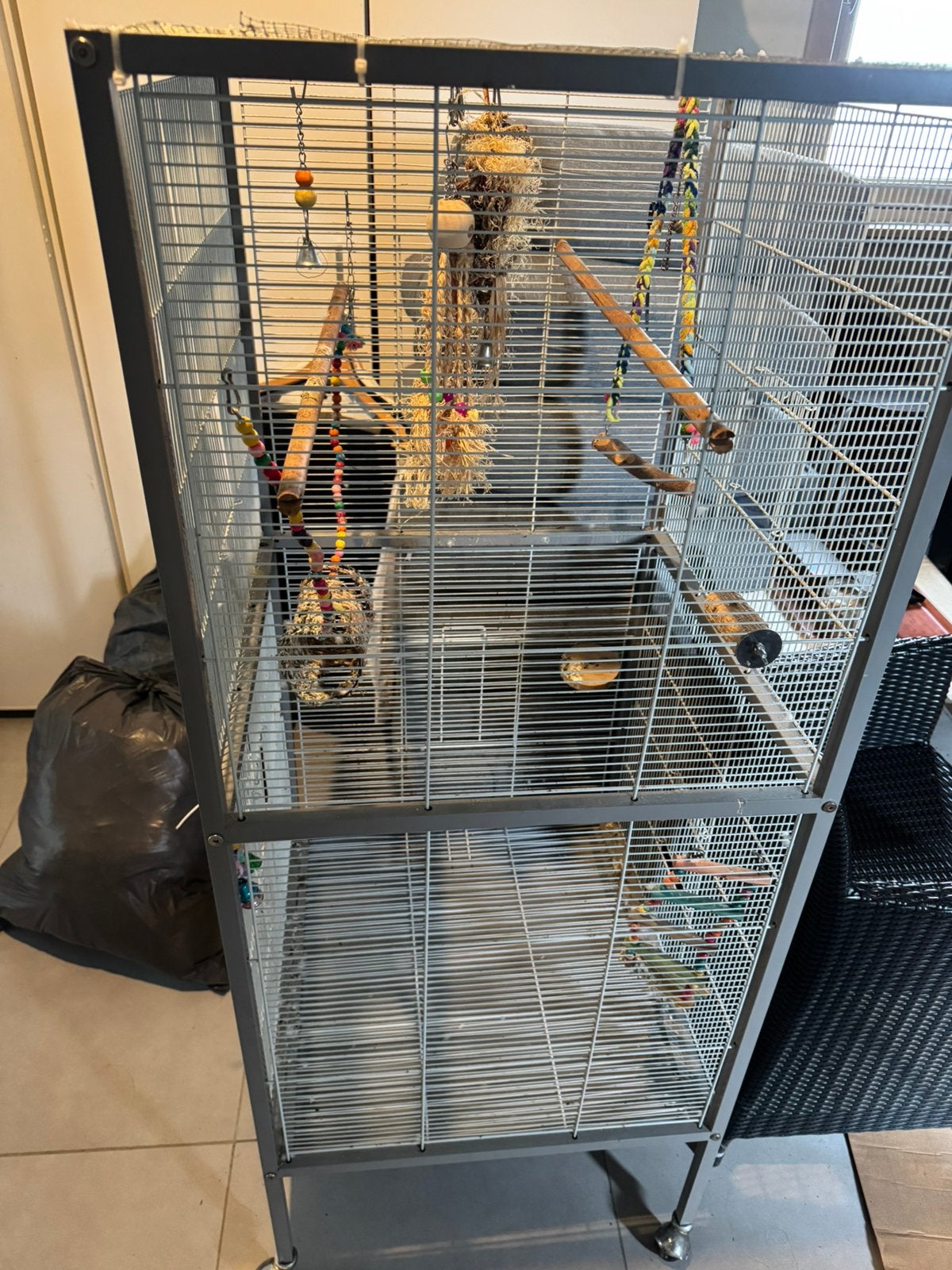 Vogelkooi papegaaienkooi 150 x 60, Dieren en Toebehoren, Ophalen, Gebruikt, Vogelkooi