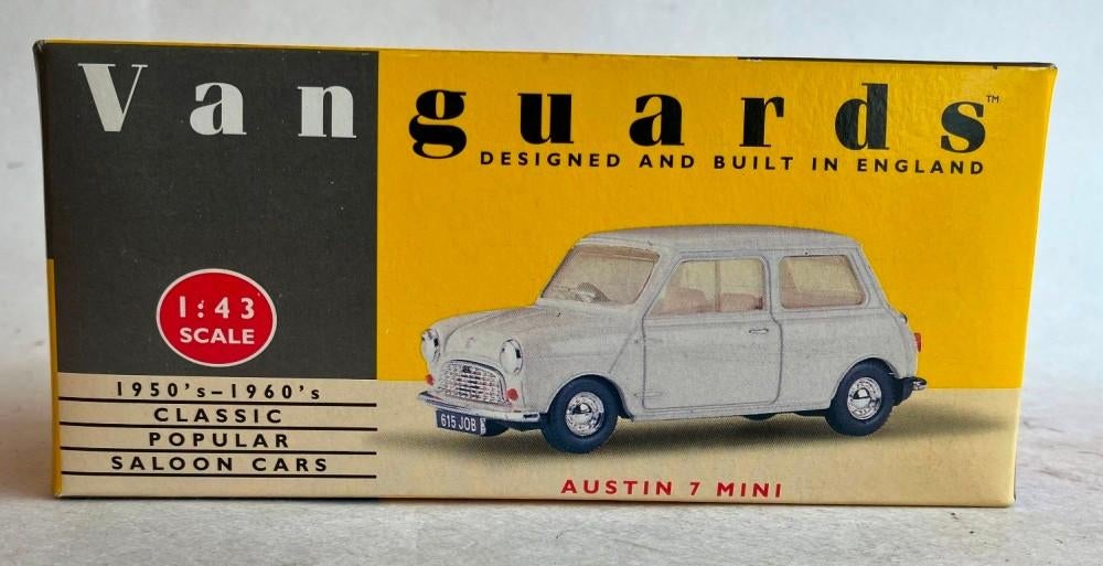Austin Mini wit Vanguards VA13001., Hobby & Loisirs créatifs, Voitures miniatures | 1:43, Comme neuf, Voiture, Vanguards, Enlèvement ou Envoi