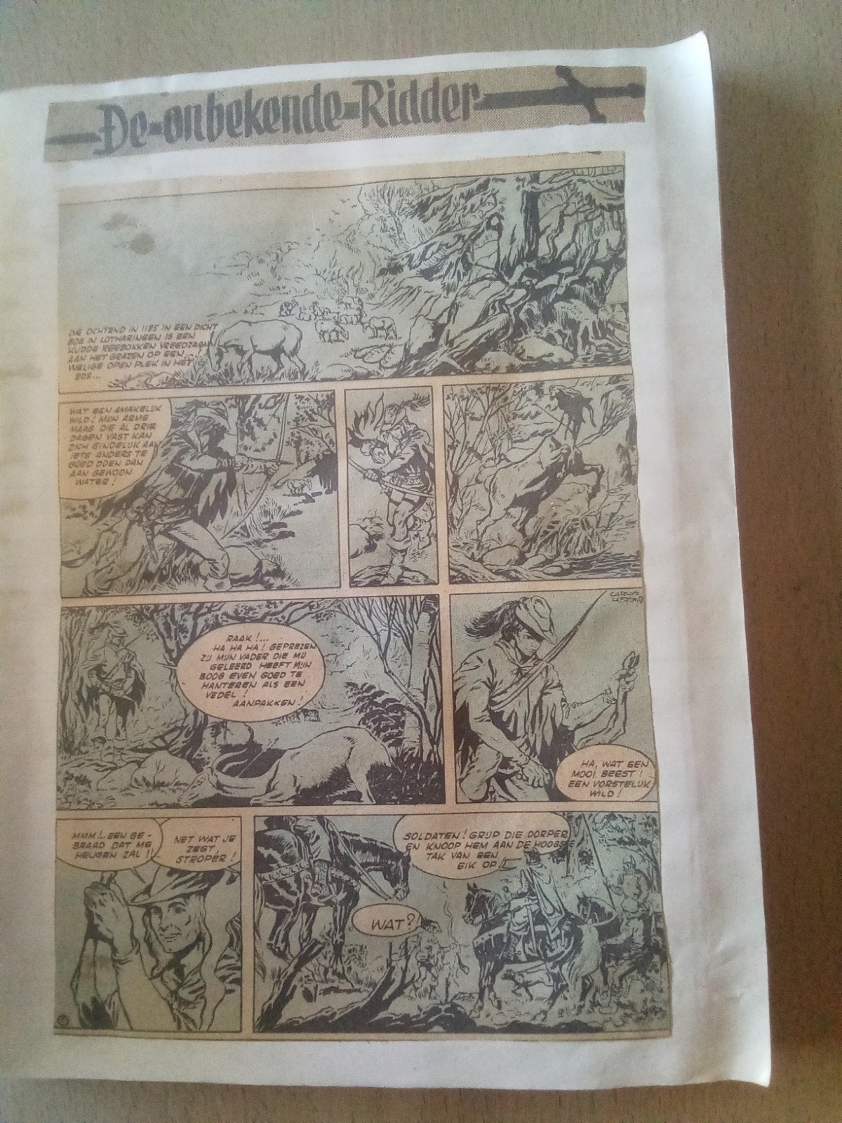 Stripverhaal de onbekende ridder (1964), Boeken, Ophalen of Verzenden