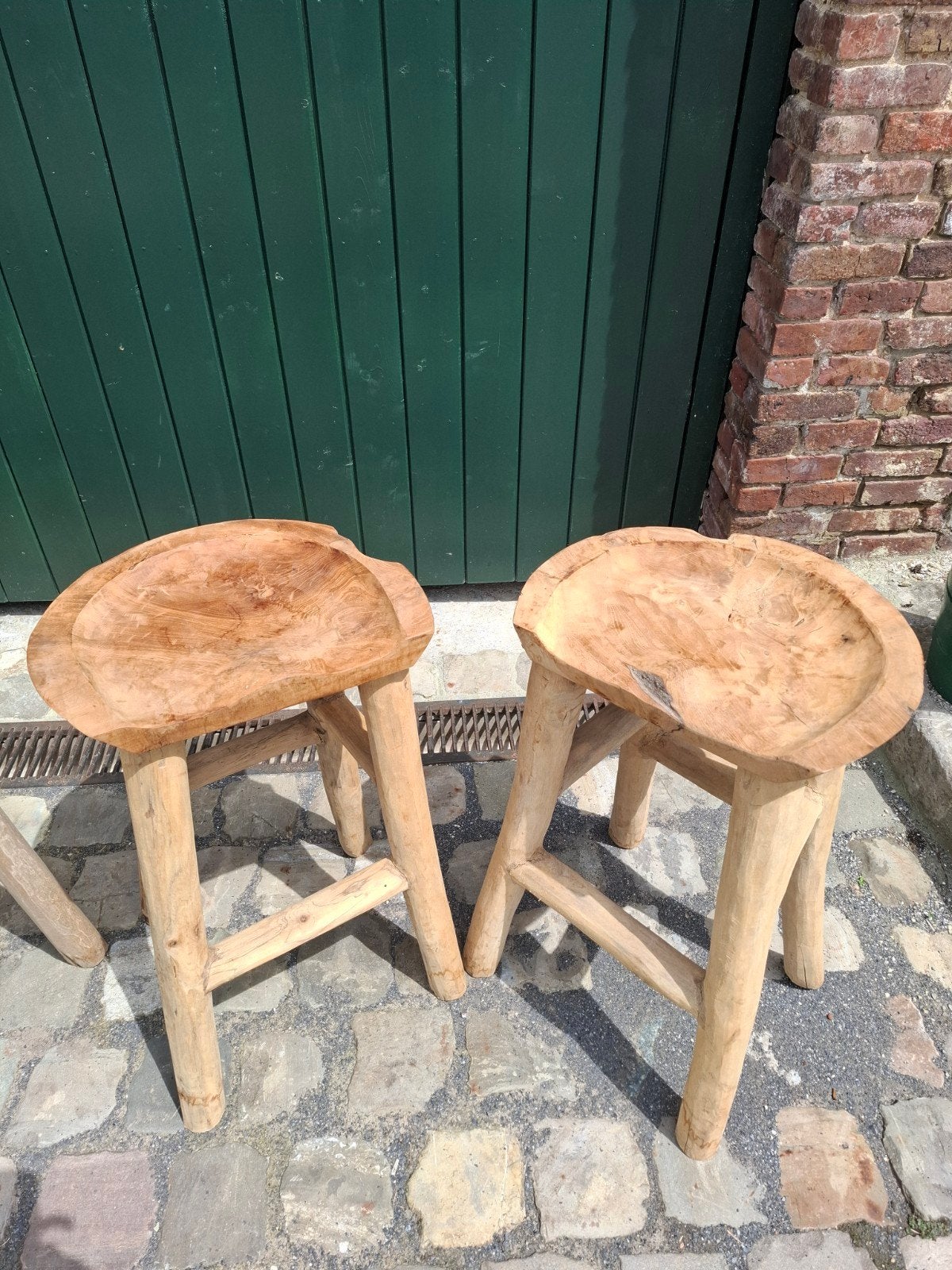 Teak houten barkrukken, Enig goedzittend model! TOPPER, Ophalen