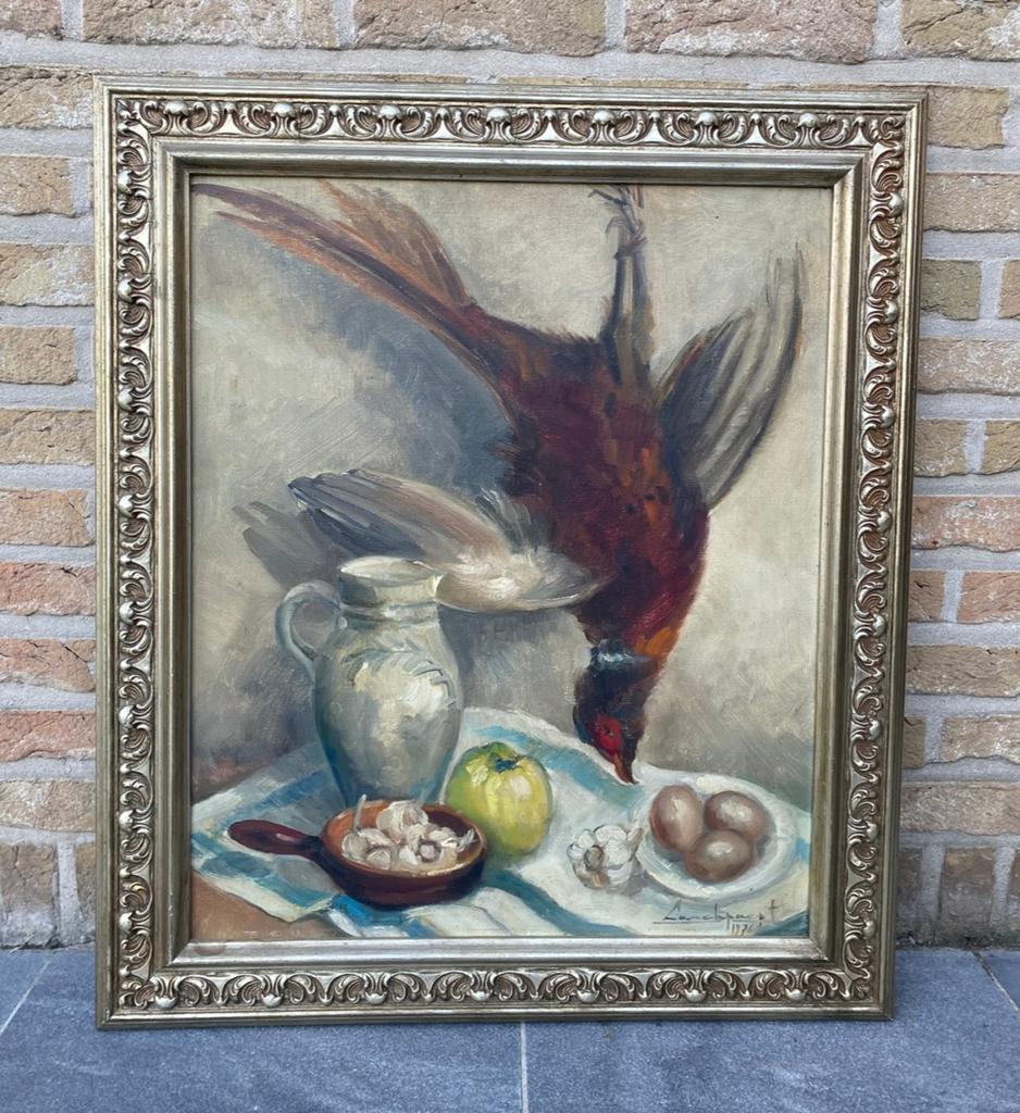 Peinture sur toile, nature morte - 1976 - signée, Antiquités & Art, Enlèvement ou Envoi