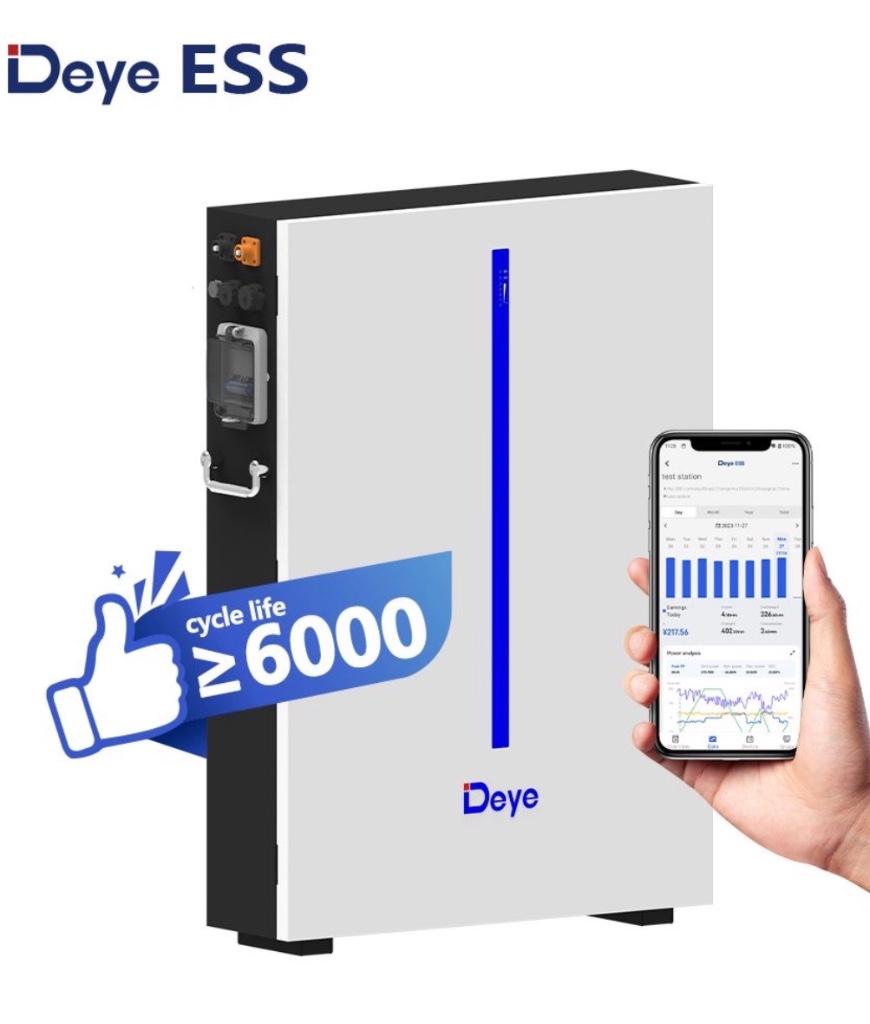 6.14kw batterij (muur of vloer) Deye rw-m 6b, Ophalen of Verzenden, Zo goed als nieuw