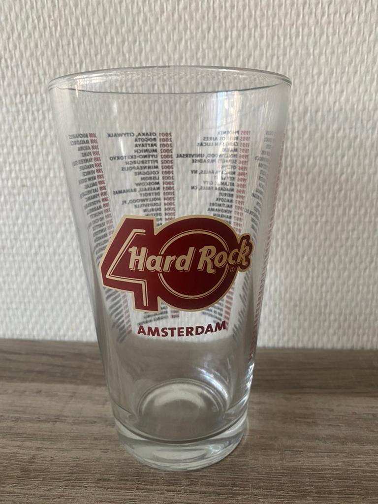 Hard Rock cafe glas, Verzamelen, Glas en Drinkglazen, Zo goed als nieuw, Ophalen