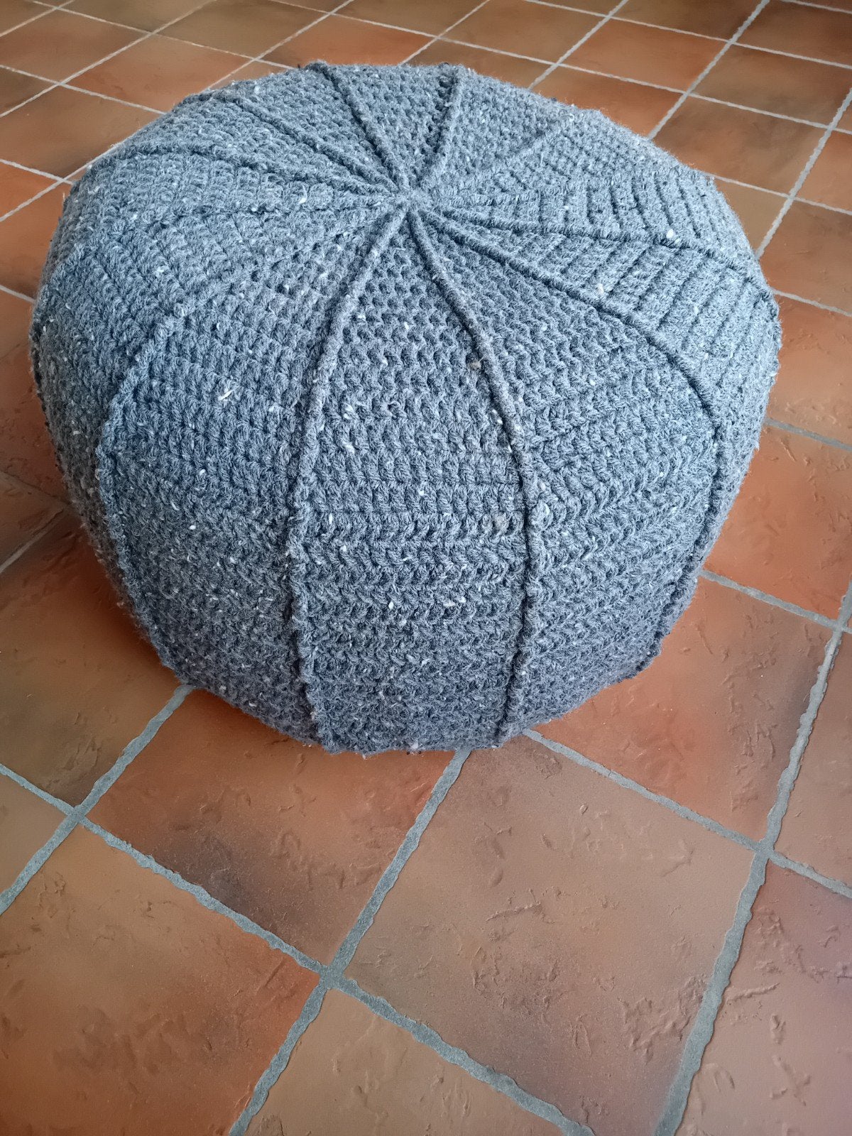 Donkergrijze opblaasbare poef, Minder dan 50 cm, Rond, Minder dan 50 cm, Ophalen of Verzenden