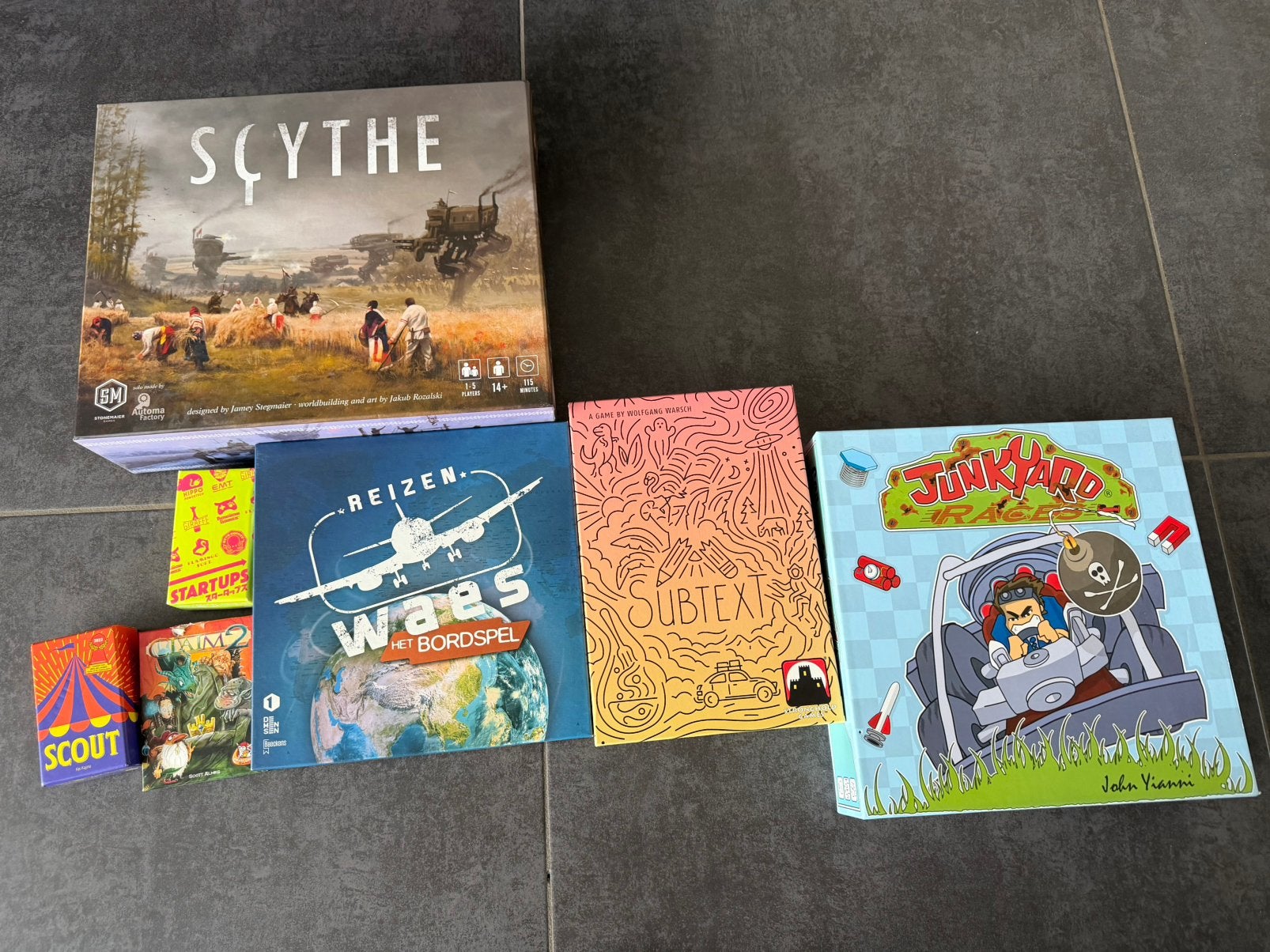 Board games: Scythe, Reizen Waes, Junkyard Races,..., Ophalen of Verzenden, Zo goed als nieuw