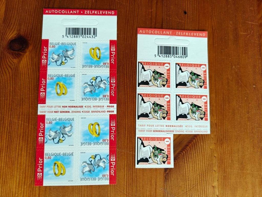 Timbres-poste de mariage - tarif 1 - Belgique, Sans timbre, Enlèvement ou Envoi, Non oblitéré, Timbre-poste