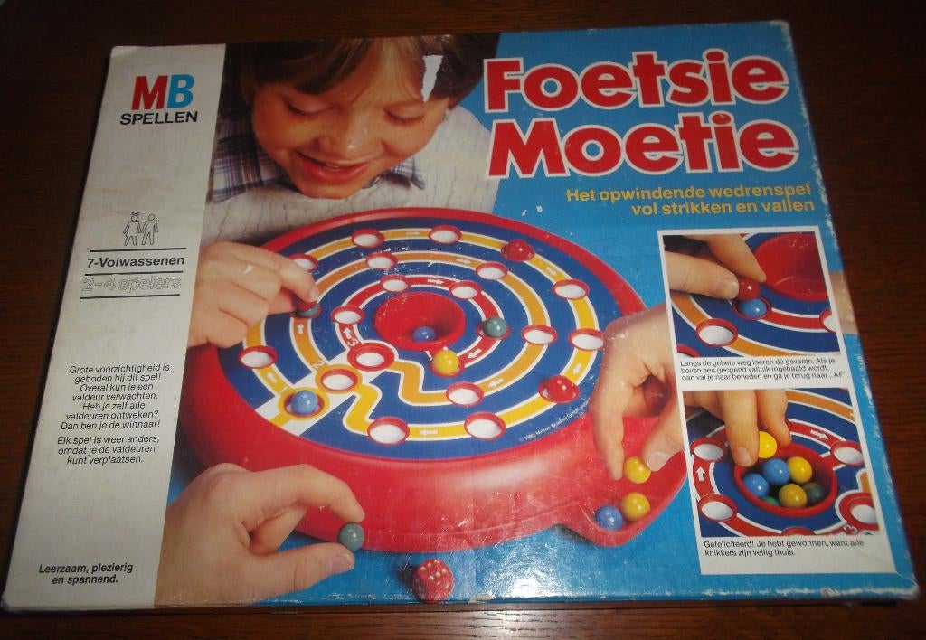 Vintage Spel Foetsie Moetie / MB Spellen, Hobby en Vrije tijd, Een of twee spelers, Ophalen, Gebruikt, MB spellen