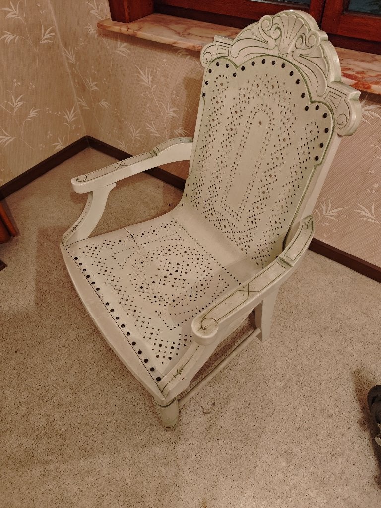 witte houten decoratieve stoel, Ophalen, Gebruikt, Wit, Eén