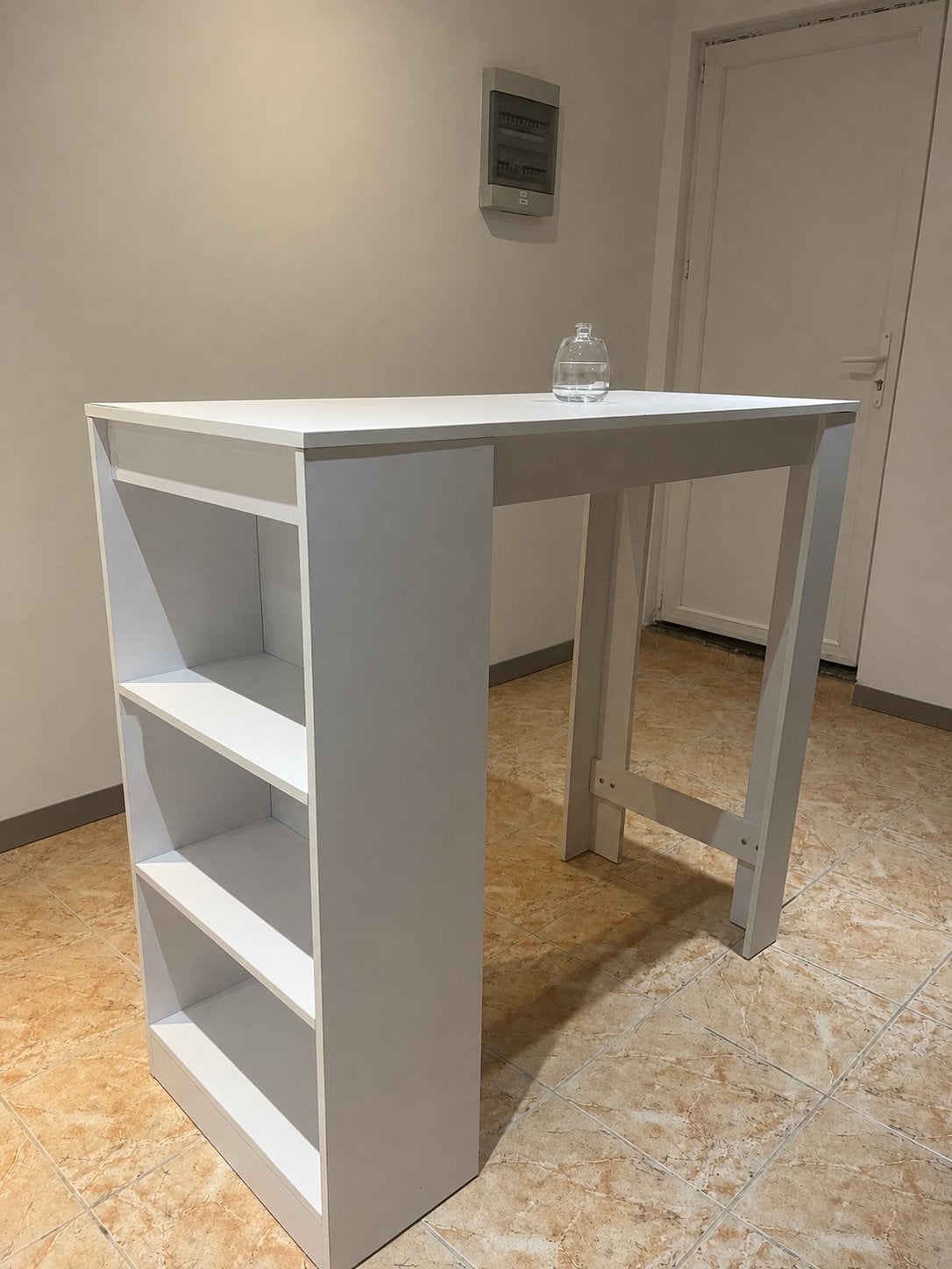 vidaXL Table de bar + 2 chaises assorties, Ophalen, Zo goed als nieuw, Wit