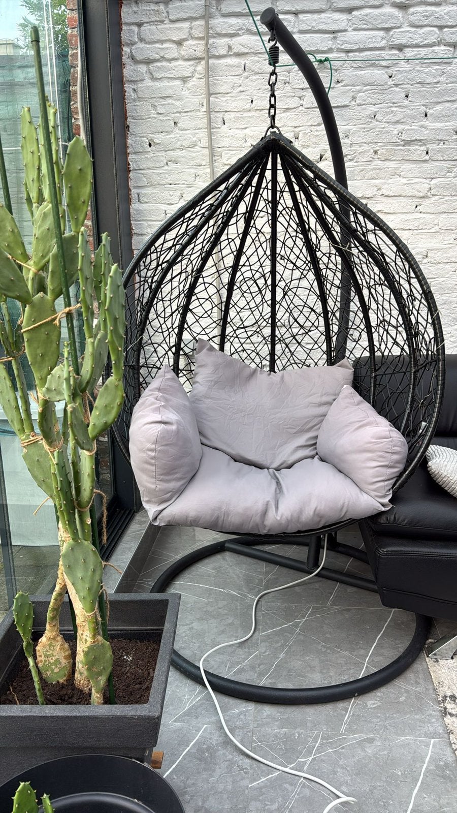 Zwarte hangstoel Te koop, Enlèvement, Comme neuf