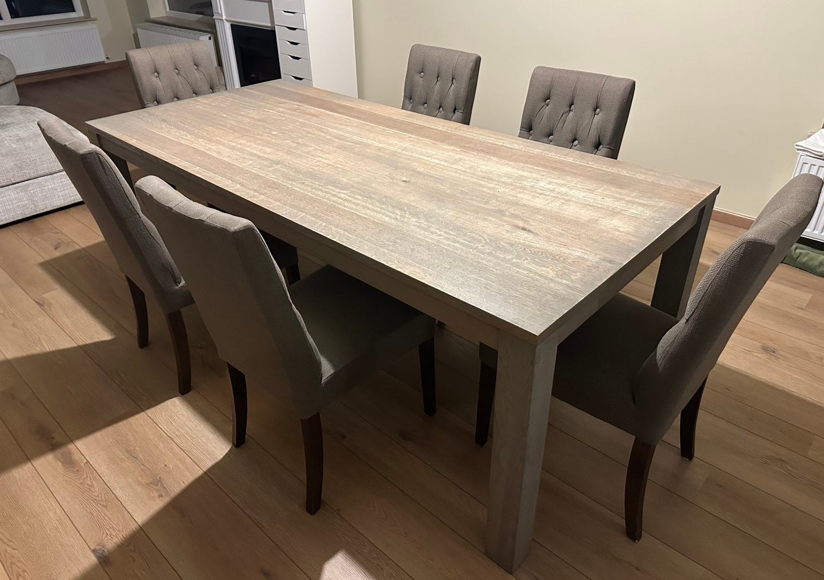 Eiken tafel met 6 stoelen, Huis en Inrichting, Ophalen, Gebruikt
