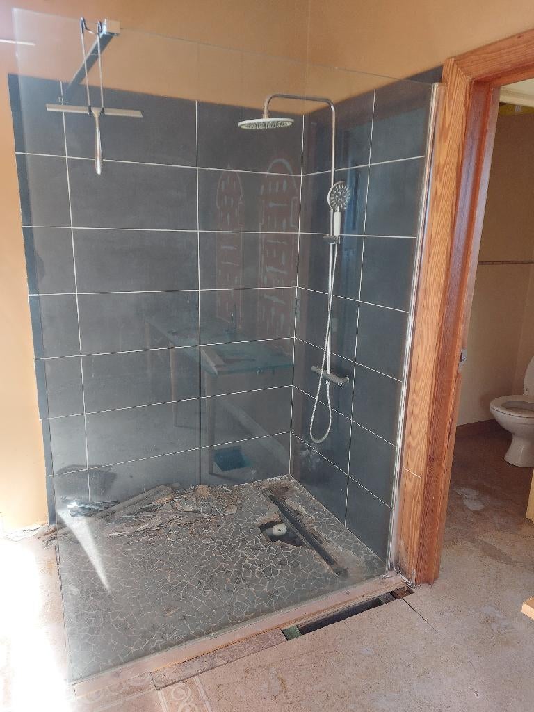 Glazen douchewand, Doe-het-zelf en Bouw, Ophalen, Gebruikt, Glas, Douche