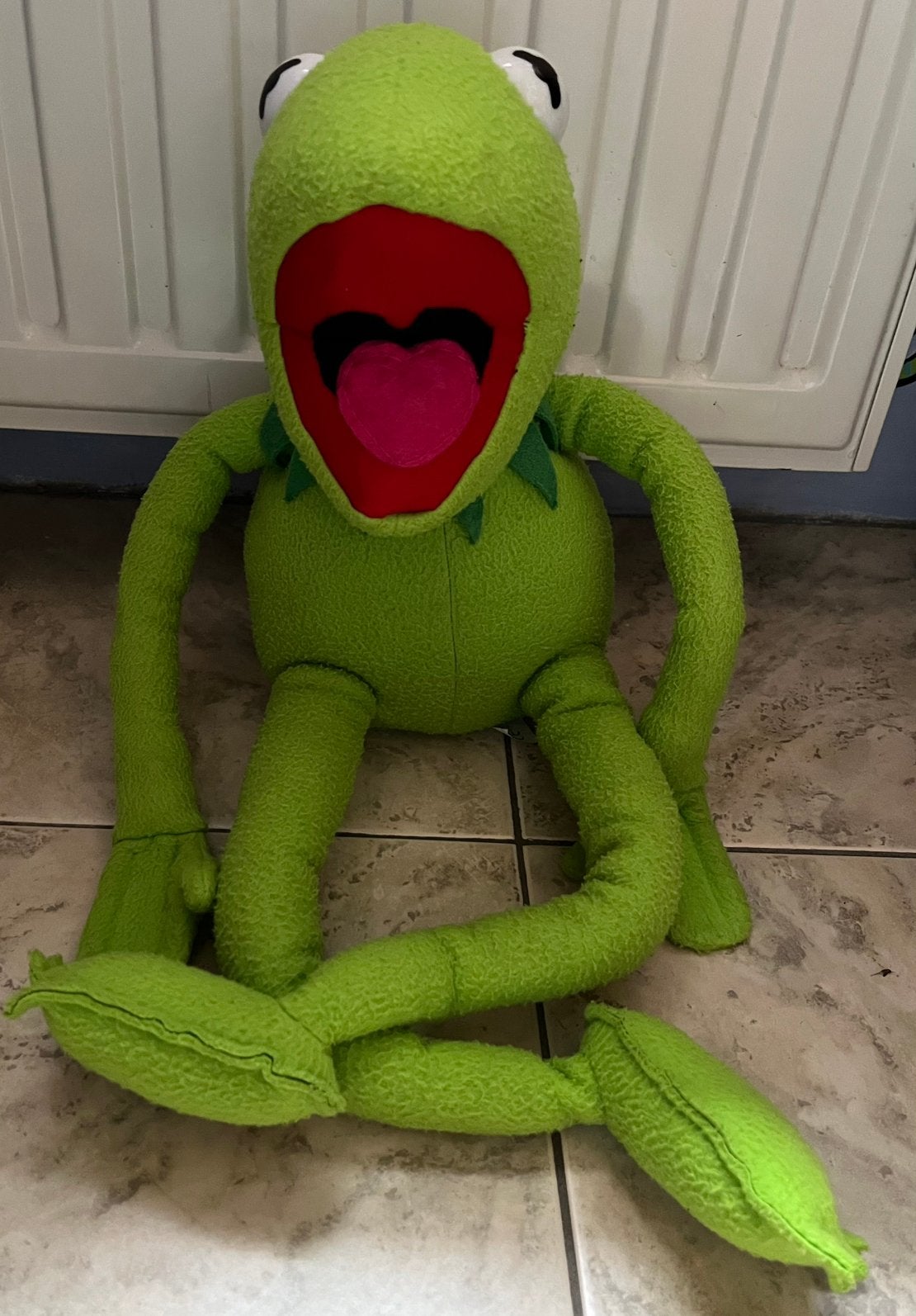 Grote kermit de kikker 60 cm, Enfants & Bébés, Jouets | Peluches, Enlèvement, Comme neuf, Grenouille