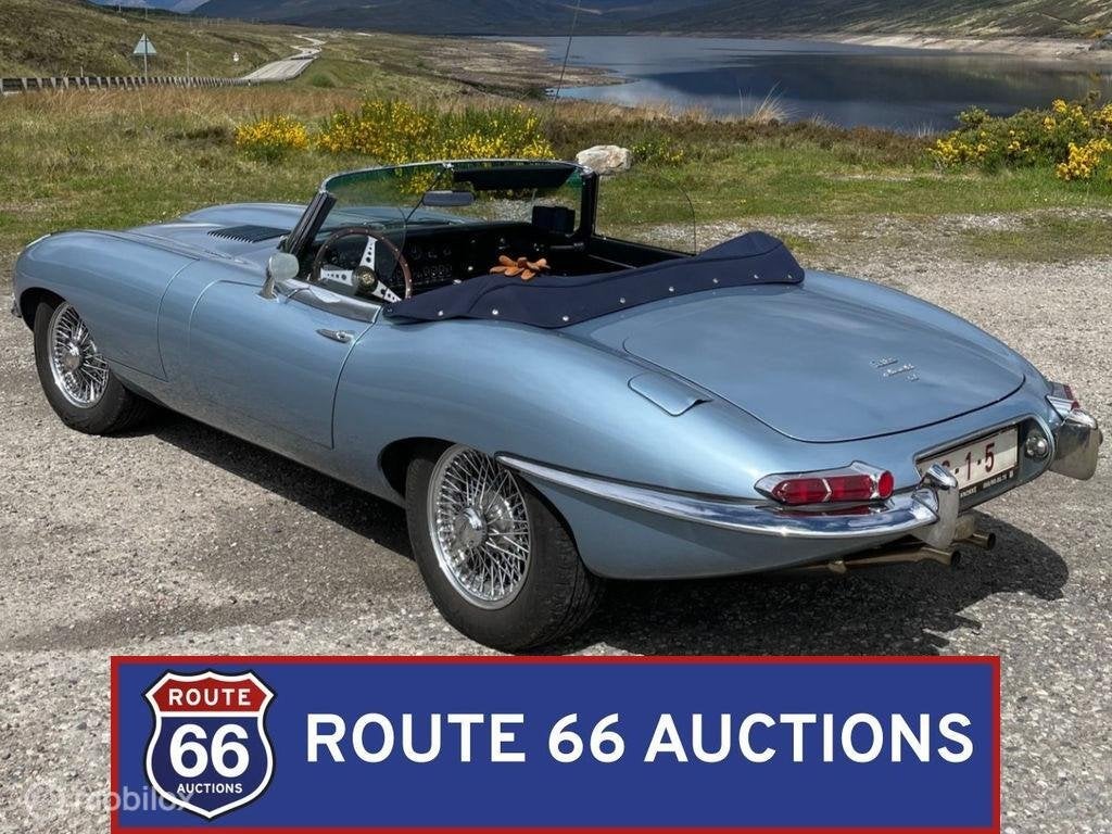 Jaguar E-Type Series 1.5 | 1968 | Route 66 Auctions, Auto's, Zwart, Bedrijf, Handgeschakeld, Overige carrosserie