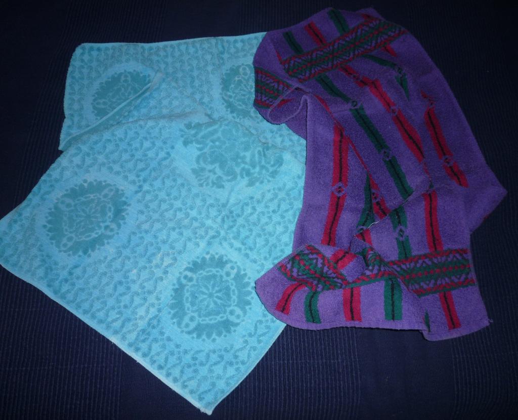 Lot de 2 serviettes de bain Santens – 90  50 cm, Ophalen of Verzenden, Gebruikt, Blauw, Handdoek
