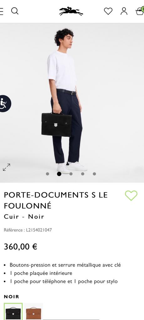 Documenthouder Longchamp, Zwart, Aktetas of Boekentas, Nieuw, Ophalen of Verzenden