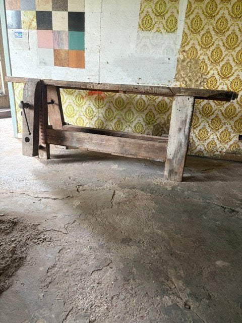 Antieke houten werkbank, Enlèvement, Utilisé