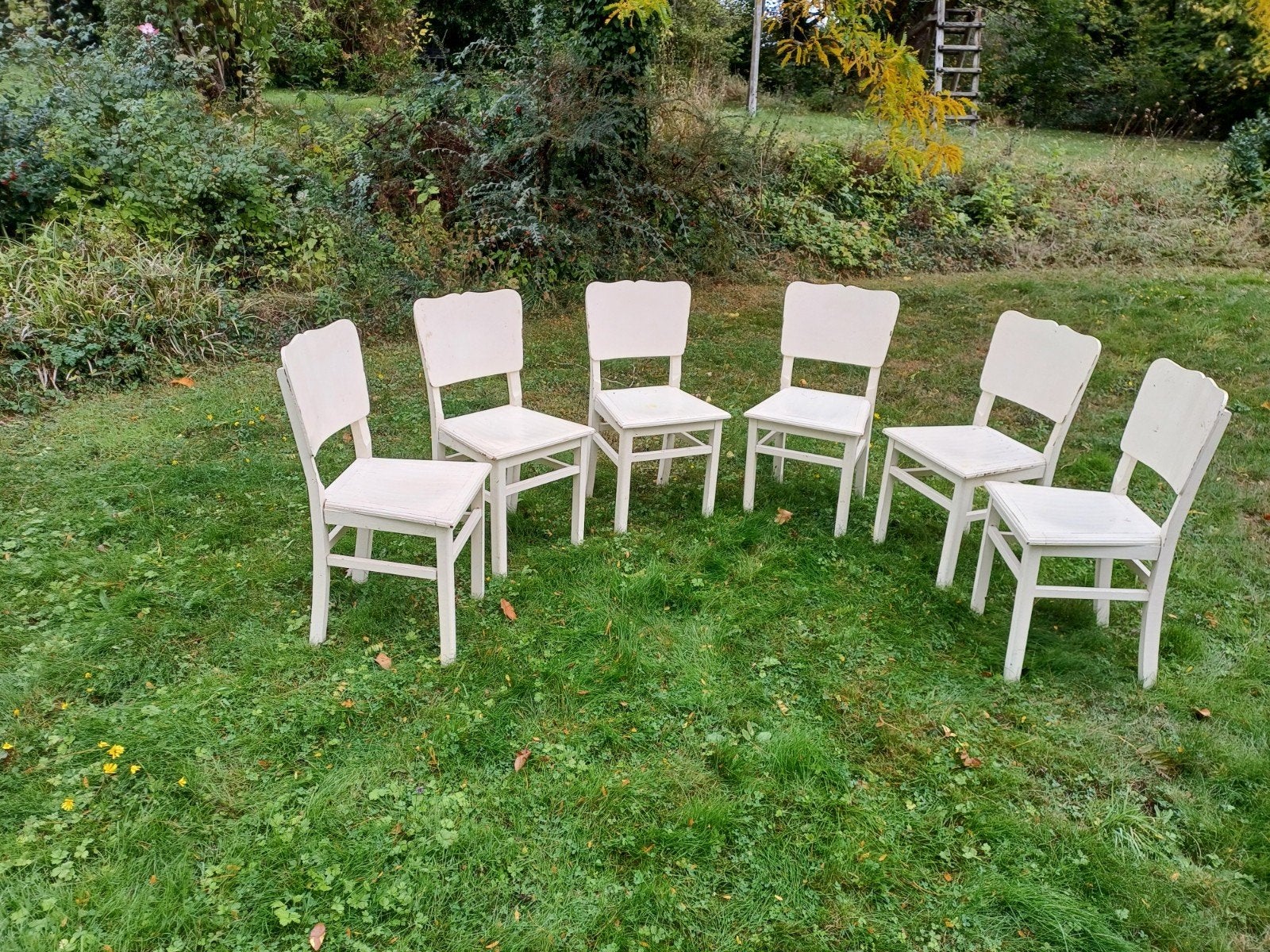 Vintage stoelen, Ophalen, Gebruikt, Wit, Vintage