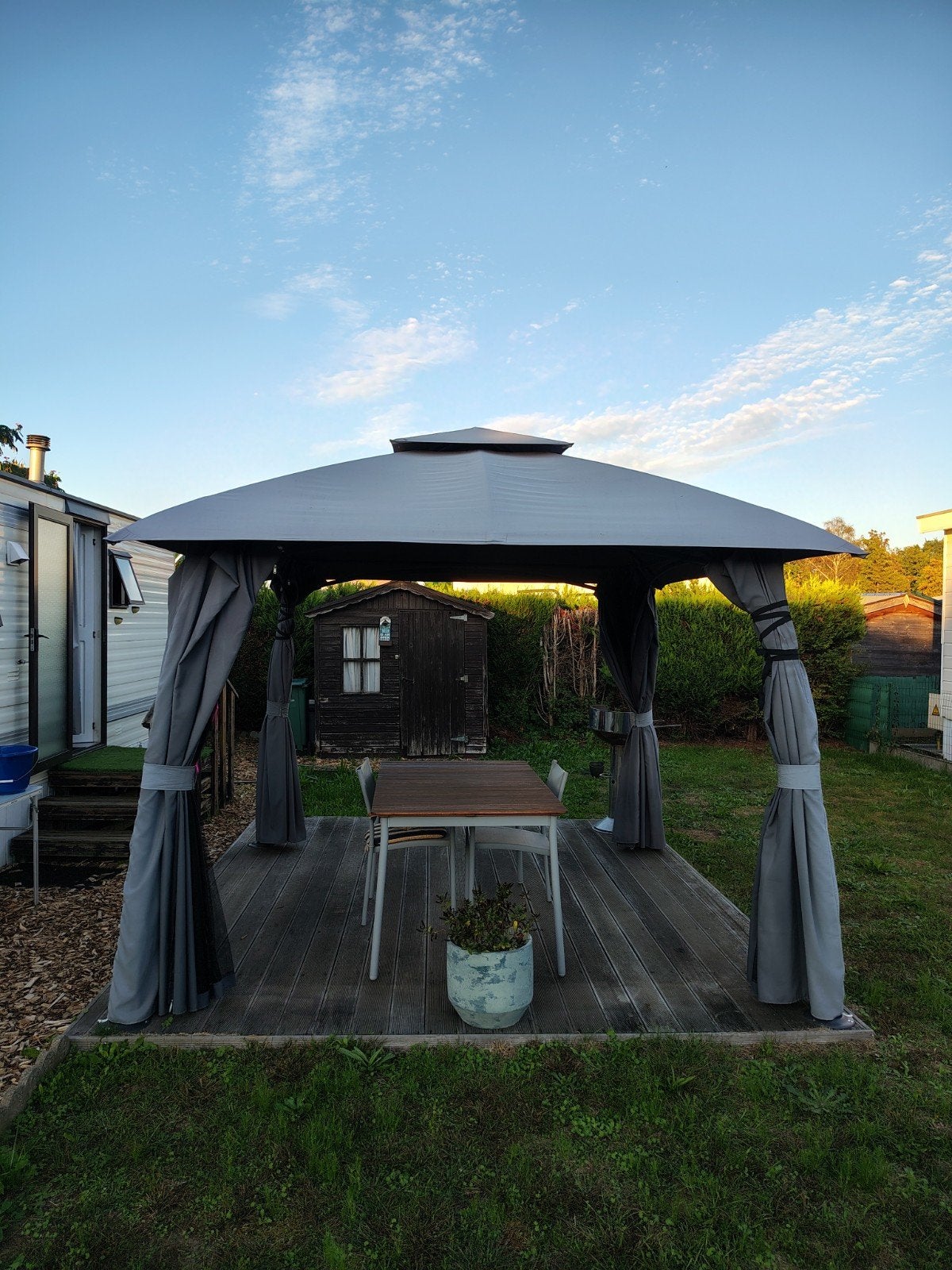 Pergola 3x3 met wanden en vliegengaas, Tuin en Terras, Ophalen, Gebruikt, Minder dan 4 meter, Paviljoen